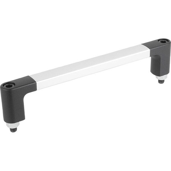 Tubular Handle A=400 L=428, H=60, Aluminum Natural Anodized, Comp:Aluminum Comp:Black Powder-Coated,